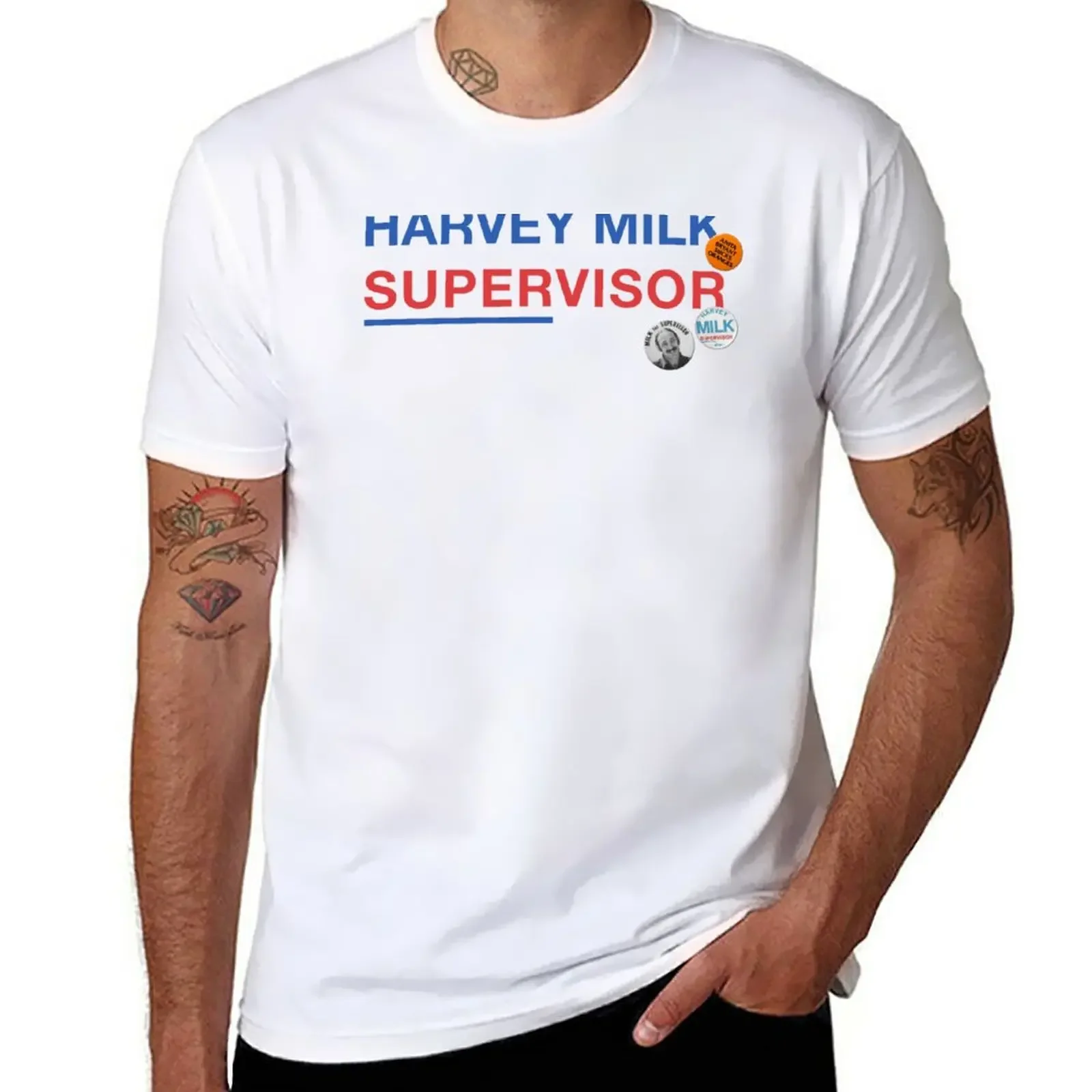 Мужская футболка Harvey Milk Supervisor хлопок