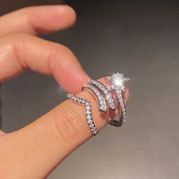 fashion luxury open ring for women sparkling stars rings wedding accessories party jewelry valentine cift for woemns