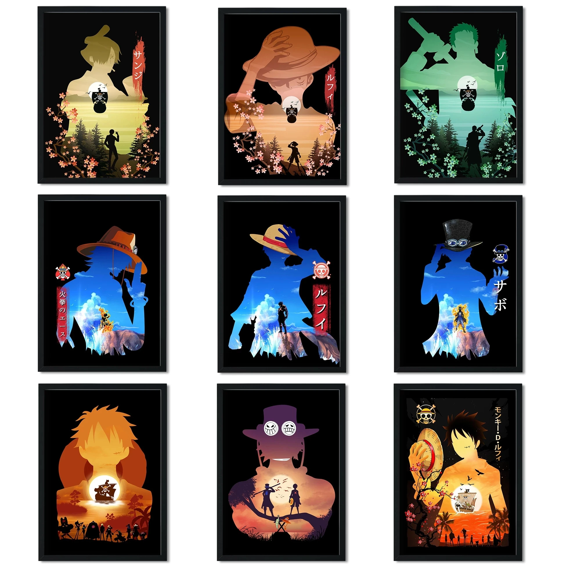 

Аниме цельный плакат Луффи настенное Искусство Холст Картина для дома гостиной Декор печать детский подарок изображения кукро