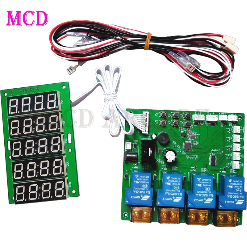 JY-215 Relay Time Control PCB for Car Wash Machine Built-in Counter 4 Channel Timer Board for Bill Receiver Coin Receiver