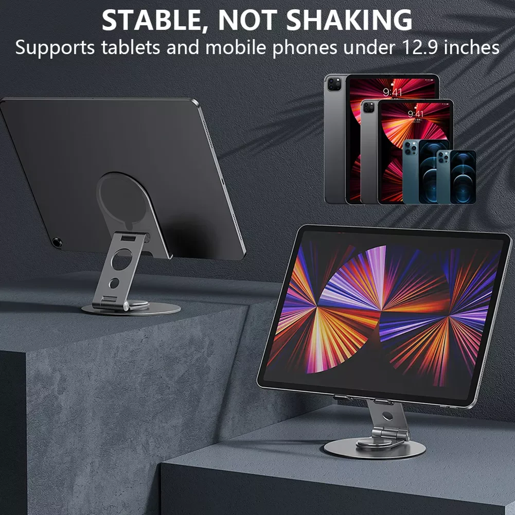 

Desk Cell Holder Aluminum Alloy Foldable Rotatable Tablet Stand Desktop Support Telephone IPad