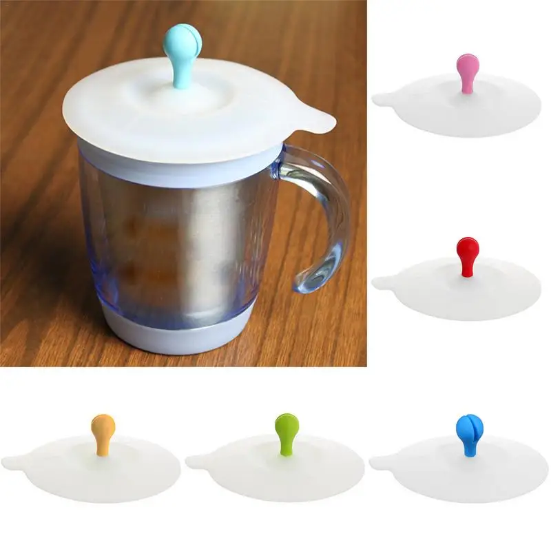 

Silicone Leakproof Cup Lids Heat Resistant Reusable Sealed Cover Kitchen Accessories Tea Cup Cup Lids 5 Color