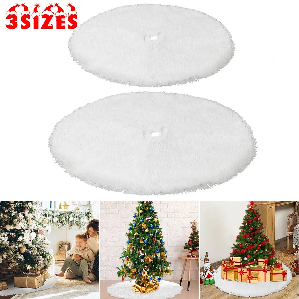 

Christmas Tree Snow Plush Skirt Base Floor Mat Cover Xmas Carpet Decorations For Home Merry Party Christmas Rug Decor Supplies