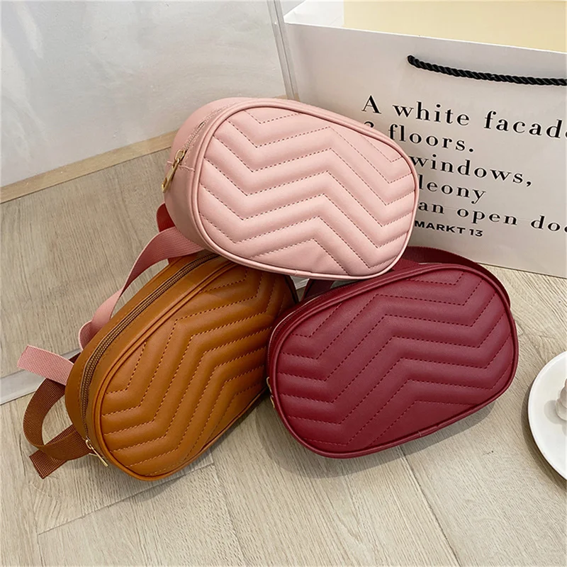 Women PU Leather Waist Pack Female Waist Bag Fanny Pack Ladies Wide Strap Crossbody Chest Bag Trended Brand Shoulder Bags
