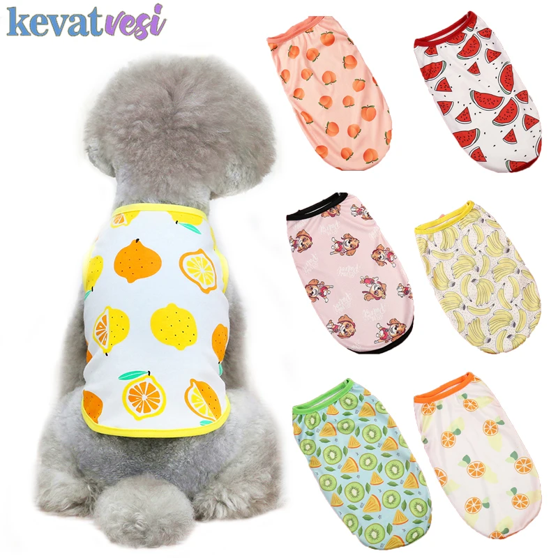 

Summer Breathable Dog Vest Thin Dog Clothes Cartoon Cute Fruit Dog Shirt for Small Medium Dogs Puppy Clothing Pets Supplies