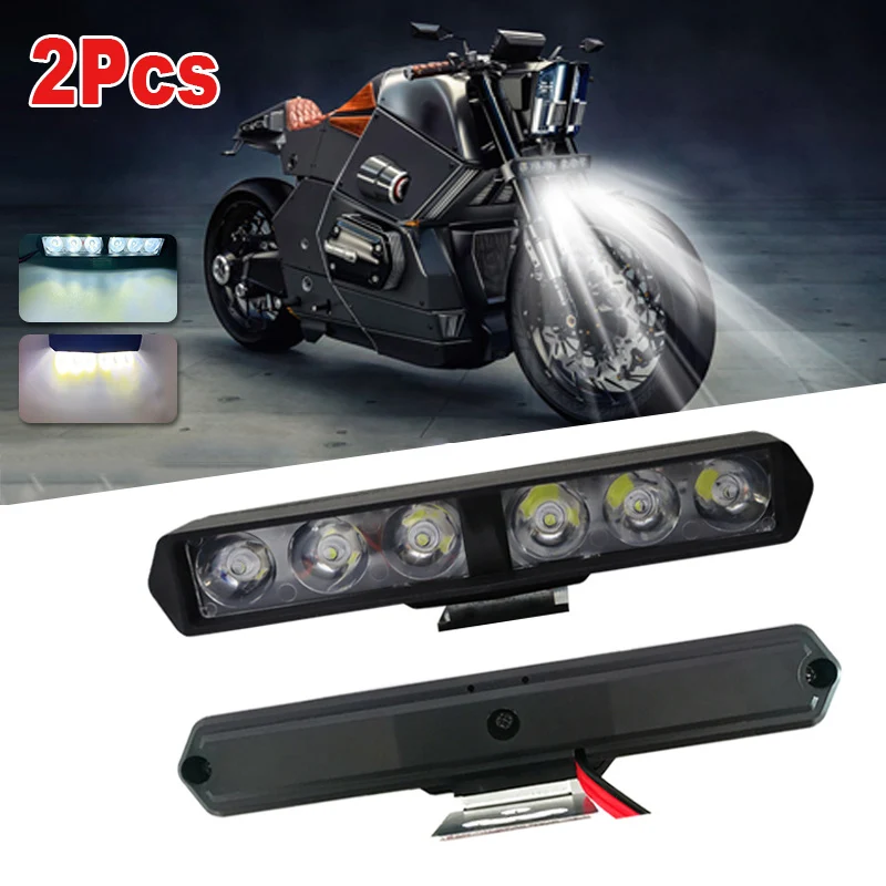 

6LED Motorcycle DRL Flash Headlight SpotLight High Brightness Lamp Flashing Auxiliary Electric Vehicle Scooters Motorcycle Parts