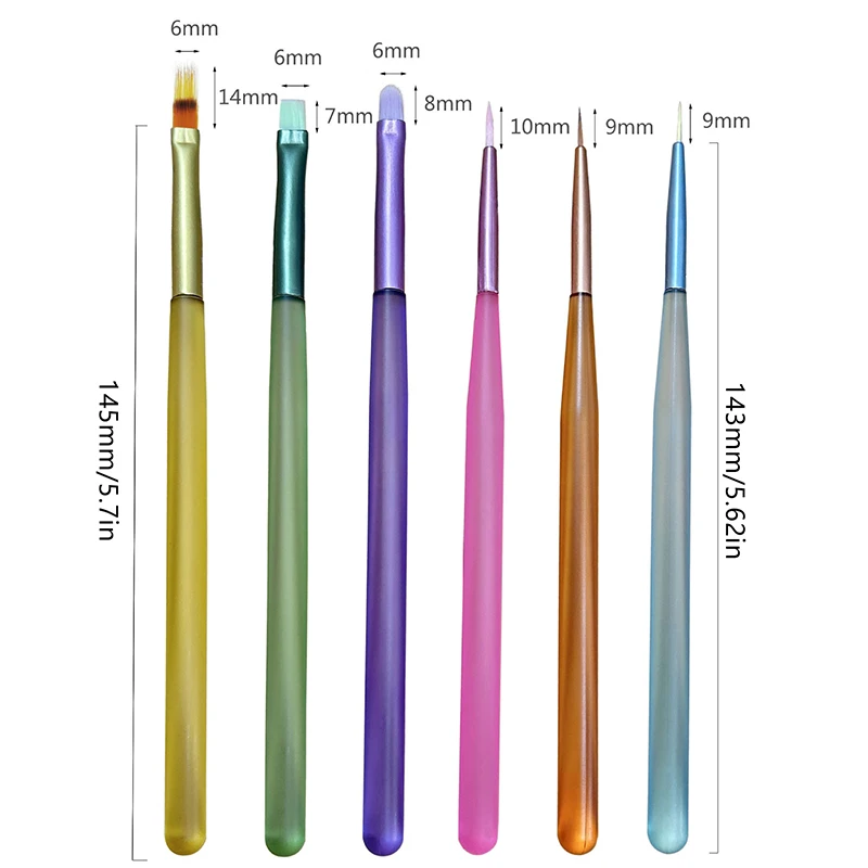 8 шт./компл. кисть для дизайна ногтей с допамином наконечник рисования резьба