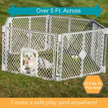 North States MyPet Petyard Passage Yard for Pets, Gray Plastic playpen dog 2