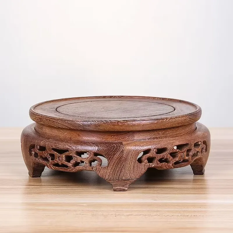 

Vase Incense Burner Teapot Display Stand Flower Pot Shelves Bonsai Table Plant Shelf Miniatures Figurines Wooden Base Home Decor