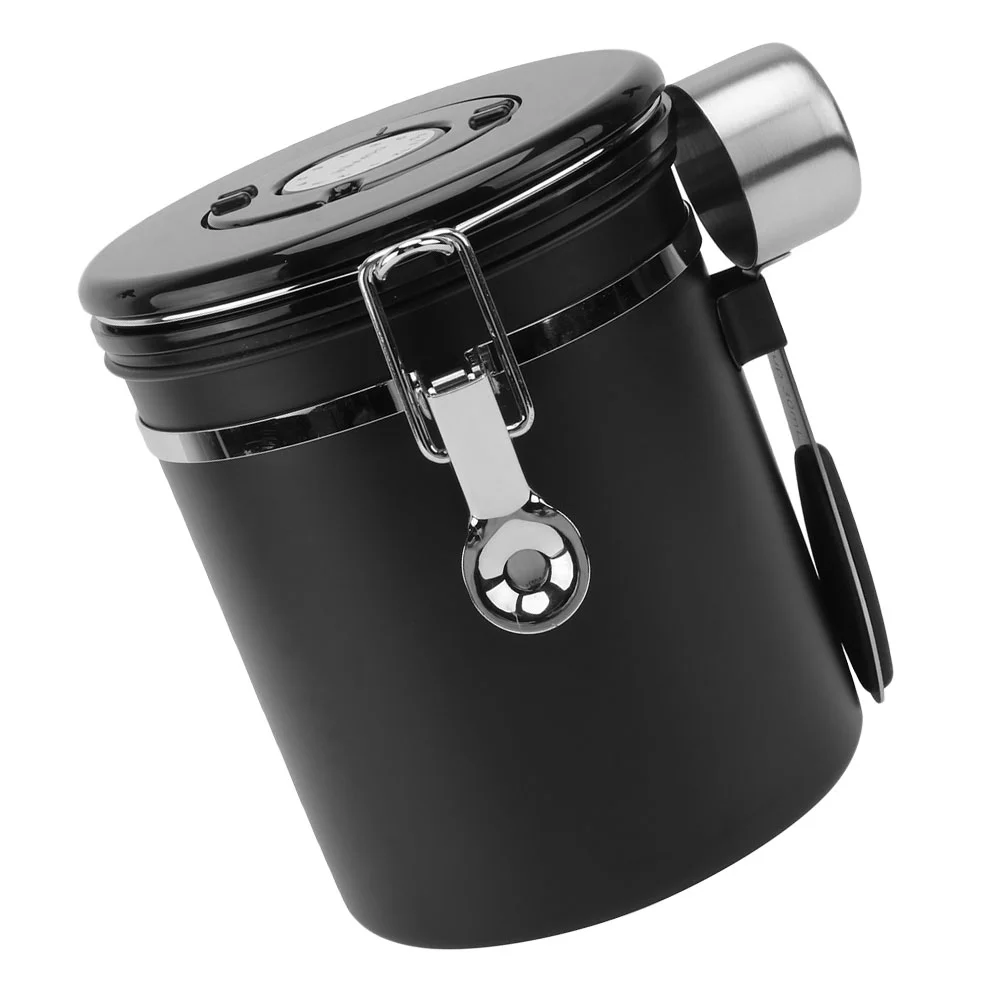 

1 Set Coffee Bean Sealing Can Storage Jar Food Storage Container (Black)