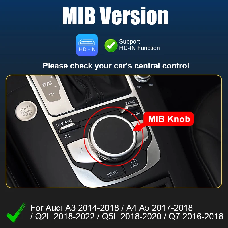 

Беспроводной интерфейс CarPlay и Android Auto для Audi A3 MIB2 2014-2018, с функциями Mirror Link, AirPlay, навигации и CarPlay.