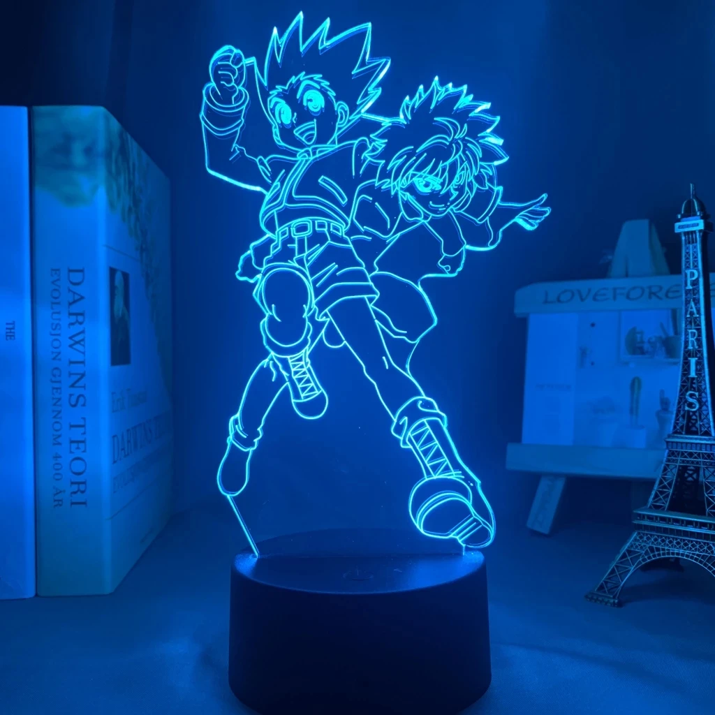 Killua e Gon para Decoração do Quarto Presente de Aniversário Acrílico Anime Lâmpada Hunter x Nightlight Led Night Light Manga Hxh Killua 3d