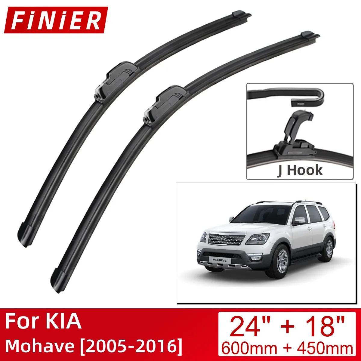 

Щетки стеклоочистителя для KIA mohas, стеклоочистители U-типа с крючками 2005, 2015, 2016, 2016, Аксессуары для автомобилей 2014-2013 24 + 18 дюймов