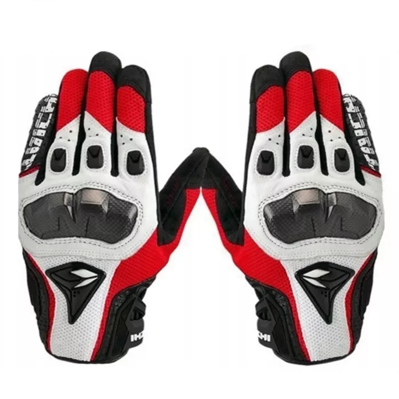 

Free shipping Leather Motorcycle Gloves Safe Comfortable Touch Screen Motorbike Gloves Men's outdoor road Riding Moto Gloves