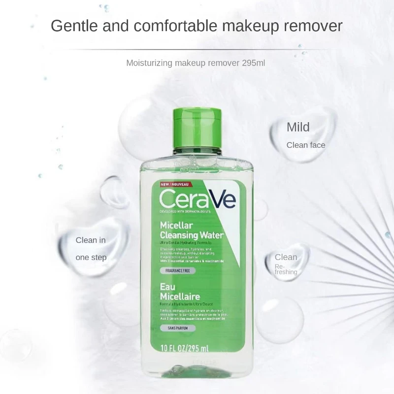 

CeraVe, барьер для ухода, очищающая вода, 295 мл, деликатное очищающее керамидное покрытие для чувствительной/влажной кожи