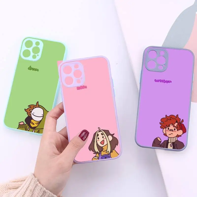 

Japan Anime Dream Smp Phone Case For iPhone 13 12 11 Mini Pro XR XS Max 7 8 Plus X Matte transparent Purple Back Cover