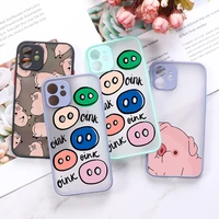 cartoon pig case for iphone 13 funda iphone 11 12 pro max xr 13pro xs x 7 8 plus 6s 6 s 12mini se 2020 cover shockproof hard pc