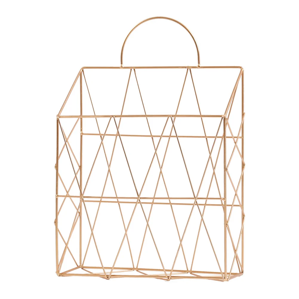 

Metal Book Basket Newspaper Stand Rack Hanging Holder Shelf Decor Press Magazine Table Top