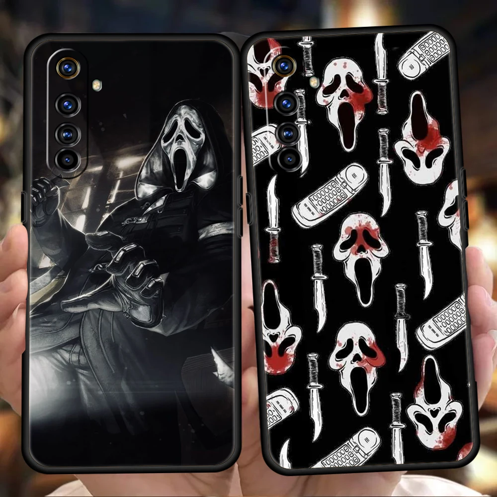 

Ghostface Scream Horror Art Phoen Case Cover For Realme 8i 9i 9 8 7 6 Pro C25 C21 C11 C3 GT2 10 Pro Plus 5G TPU Shockproof Shell