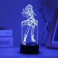 game genshin impact anime figure diluc 16 colors lamp led night light for bedroom illusion desk decor kid birthday gift zhongli