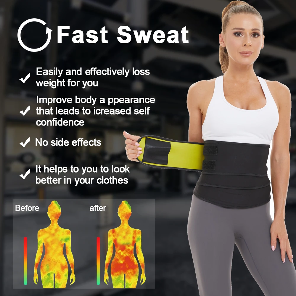 SEXYWG Women Waist Trainer Wrap for Tummy Control Neoprene Weight Loss Sauna Belt Fat Burning Waist Cincher Women Waist Wrap