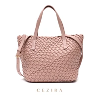 cezira luxury vegan leather handbags for women fashion handwoven pu small tote bucket female top handle crossbody shoulder bags