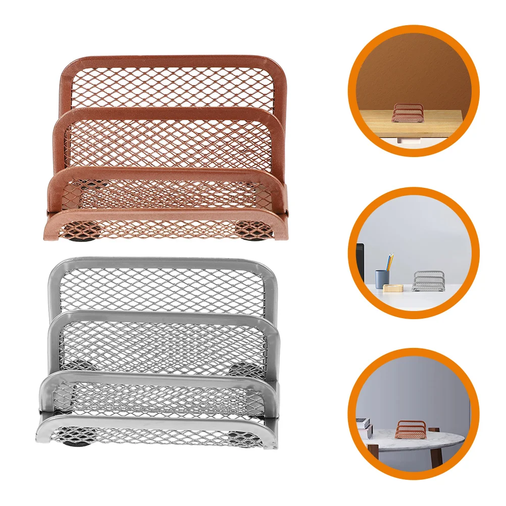 

2 Pcs Rose Gold Decorative Book Rack Books Letter Holders The Home Delicate Organizer Bookshelf Tabletop Magazine Exquisite