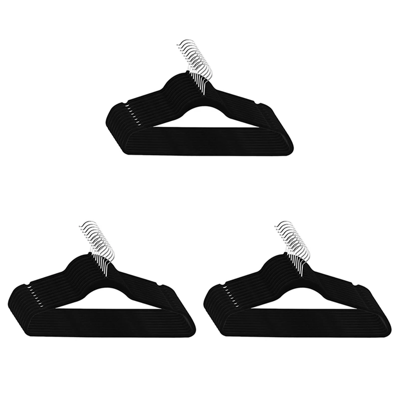 

45 Pcs Non Slip Velvet Suit Clothes Hangers Wardrobe Home Organizer, Flocking Hanger Plastic Non-Slip Hanger