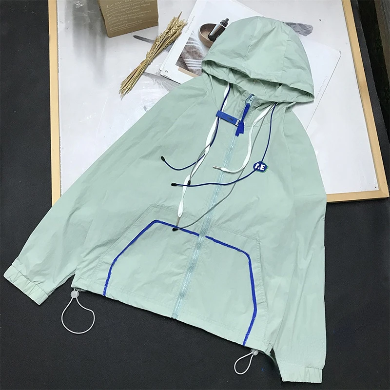 

Adererror Sun Protection Clothing Windbreaker Man Wowen Casual Outdoor JacketHoodie Fashion Hip Hop Drawstring Windproof