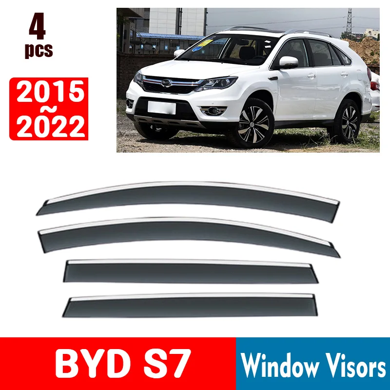 FOR BYD S7 2015-2022 Window Visors Rain Guard Windows Rain Cover Deflector Awning Shield Vent Guard Shade Cover Trim Accessories