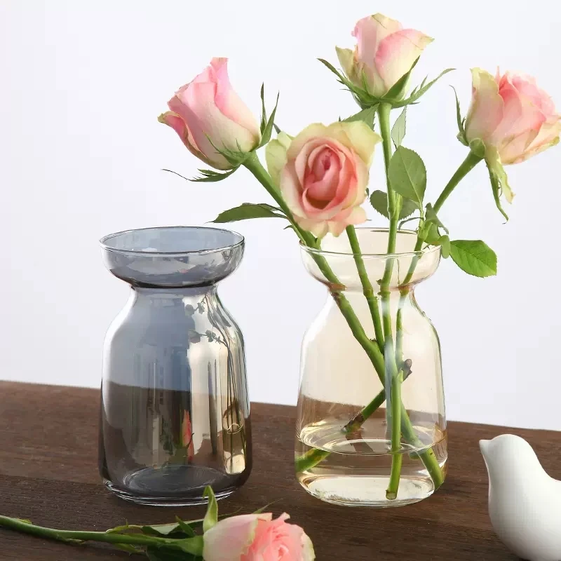 Скандинавские стеклянные вазы креативные градиентные простое украшение сушеные