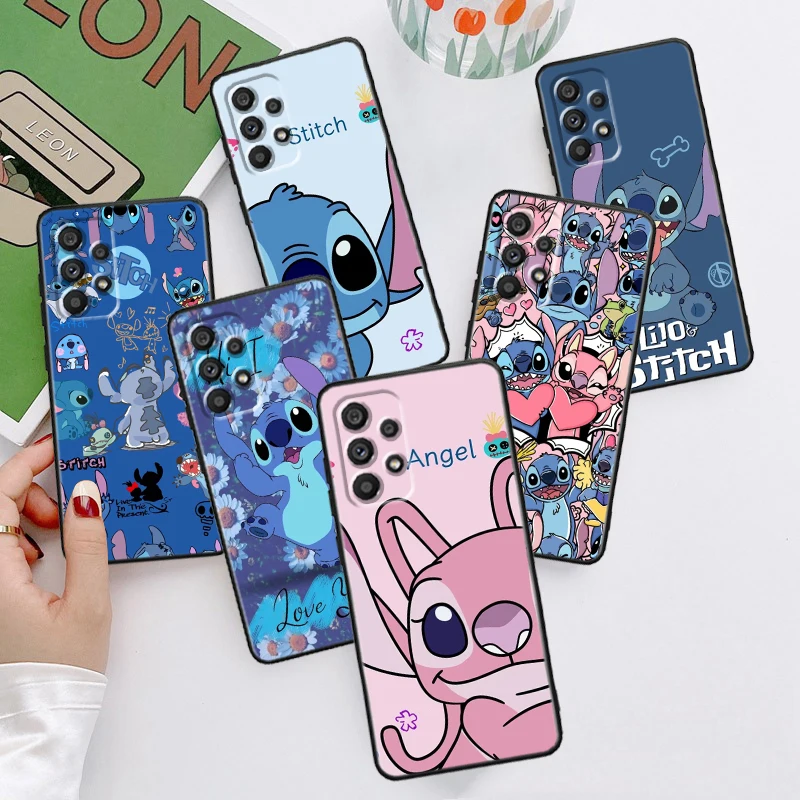 

Disney Art Stitch Angel Cool For Samsung A53 A52 A33 A32 A51 A71 A21S A13 A73 A50 A22 A23 A03 A72 A54 A12 5G Black Phone Case