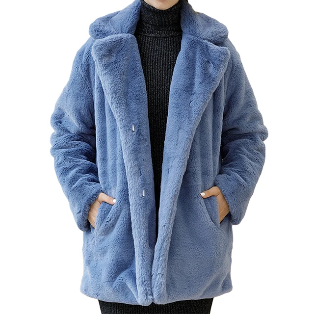 Faux Fur Coat Women Autumn Winter 2022 Casual Loose Long Jackets Female Soft Fur Plush Outwear Thick Warm Oversize Clothing