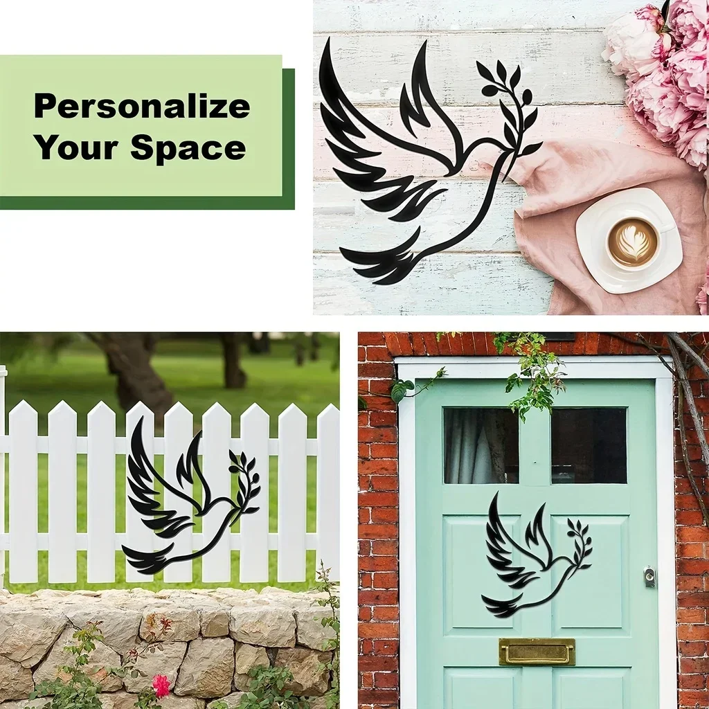 CIFBUY Deco 1 шт. Голубь мира Оливковая ветка Металлическая настенная художественная