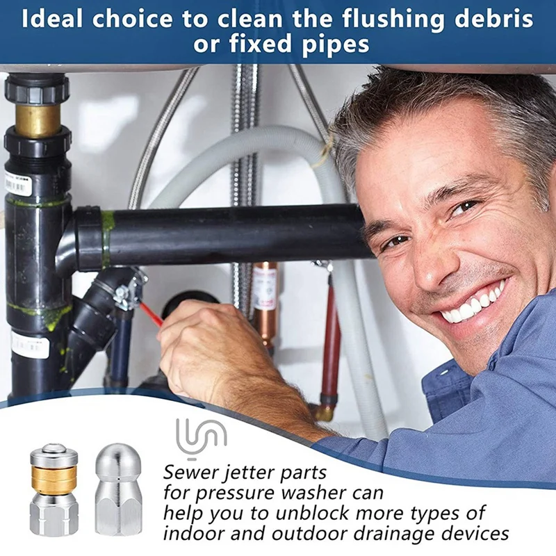 2 шт. Форсунка для шланга промывки канализации шланг мойки высокого давления 1