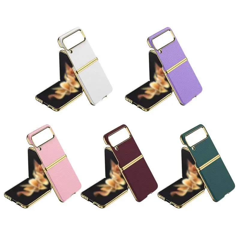 

Роскошный флип-чехол для телефона с искусственным рисунком, защитный чехол для телефона, однотонный чехол для телефона с искусственным рисунком Z Flip4, защитный чехол для телефона