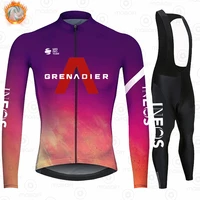 mens long sleeve warm fleece cycling jersey ineos grenadier cycling wear mountain bike ropa ciclismo hombre