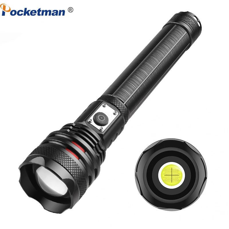 

Rechargeable LED Flashlights XHP90 High Lumens Super Bright Zoomable Waterproof Torch Powerful Handheld Flashlight for Camping