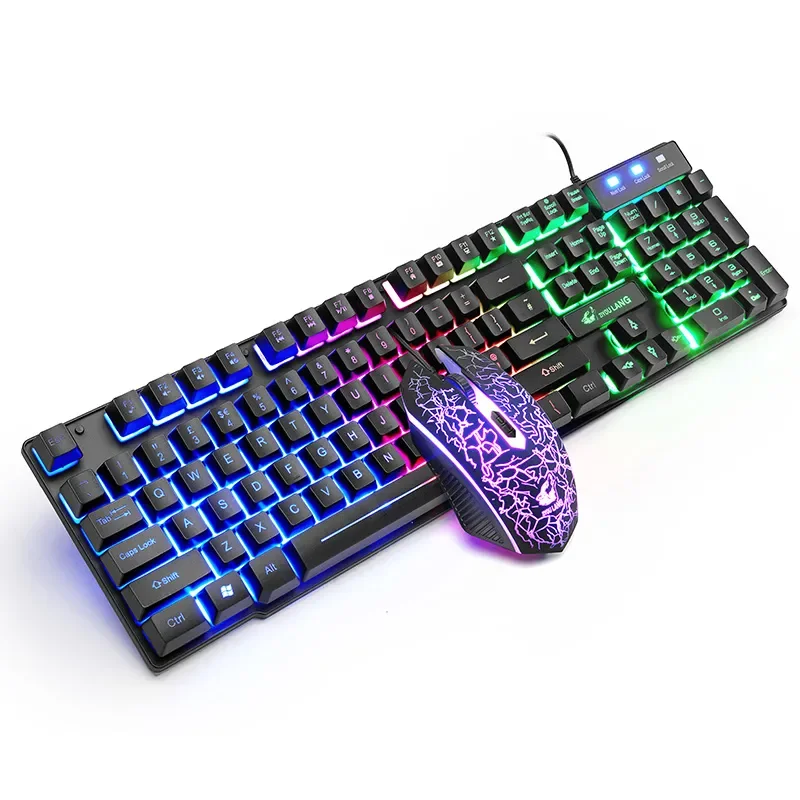 

Gaming Keyboard And Mouse Combos with Colorful LED Backlit Wired Keyboard and USB Mouse for PC /Laptop