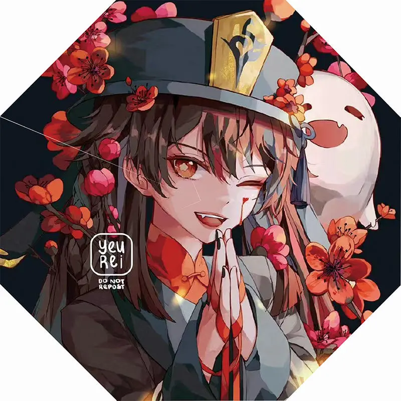 

Anime Folding Fully Automatic Umbrella Genshin Impact Cartoon Surrounding Sunny Umbrella Sunshade Umbrella Cosplay Prop for Gift