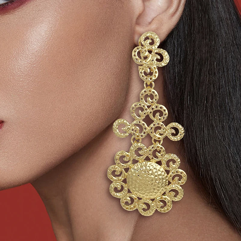 Длинные висячие серьги для женщин двухцветные модные ювелирные изделия