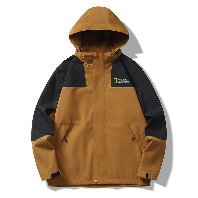 

Spring and autumn New Men's Outdoor Camping and Hiking Jacket Breathable Waterproof Hooded Jacket Detachable Men's Jacket