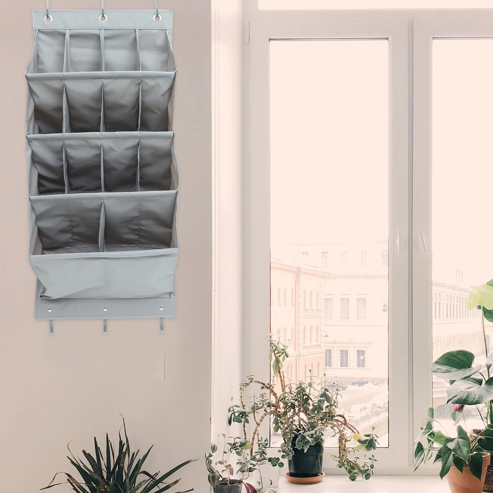

Shoe Hanging Storage Door Rack Pocket Organizer Wall Hanger Closet Pouches Holder Sneaker Mounted The Behind Shoes Over Clothes