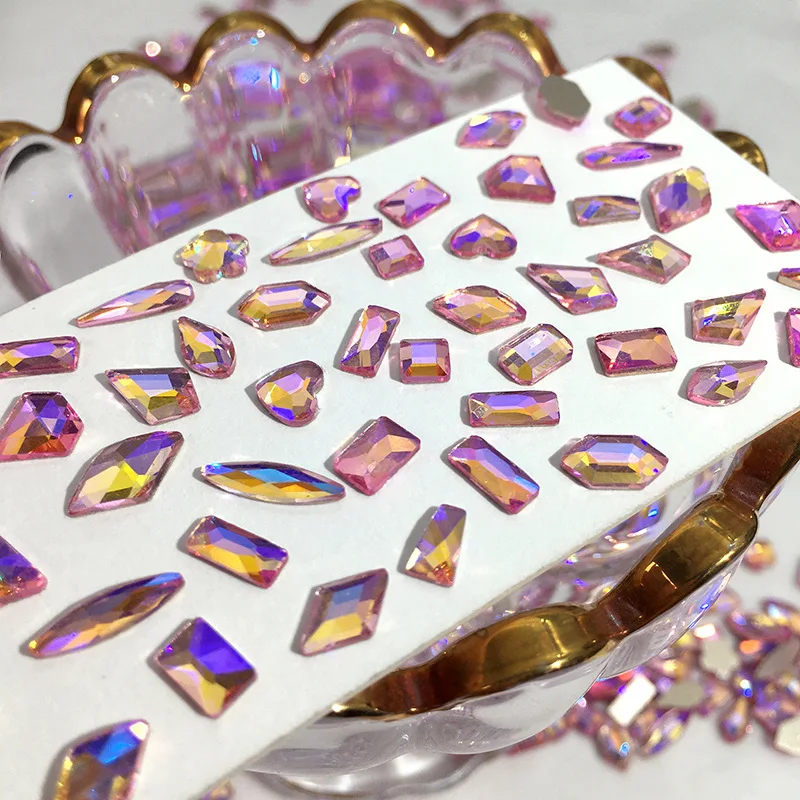 20 шт 3D мульти-формы Стразы для ногтей с 10 типами розовый кристалл дизайна s