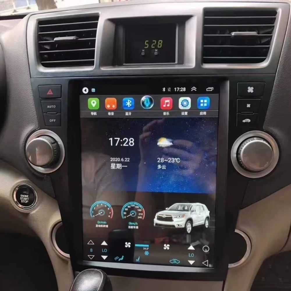 256G Carplay Android автомобильный радиоприемник 2 Din стереоприемник для Toyota Highlander 2009 2010 2011