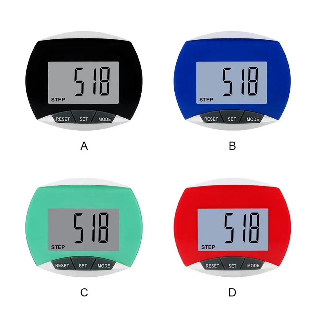 

LCD Display Pedometer Step Counter with Belt Clip Calorie Exercise Walking Bracelet Walk Calculator Large Screen