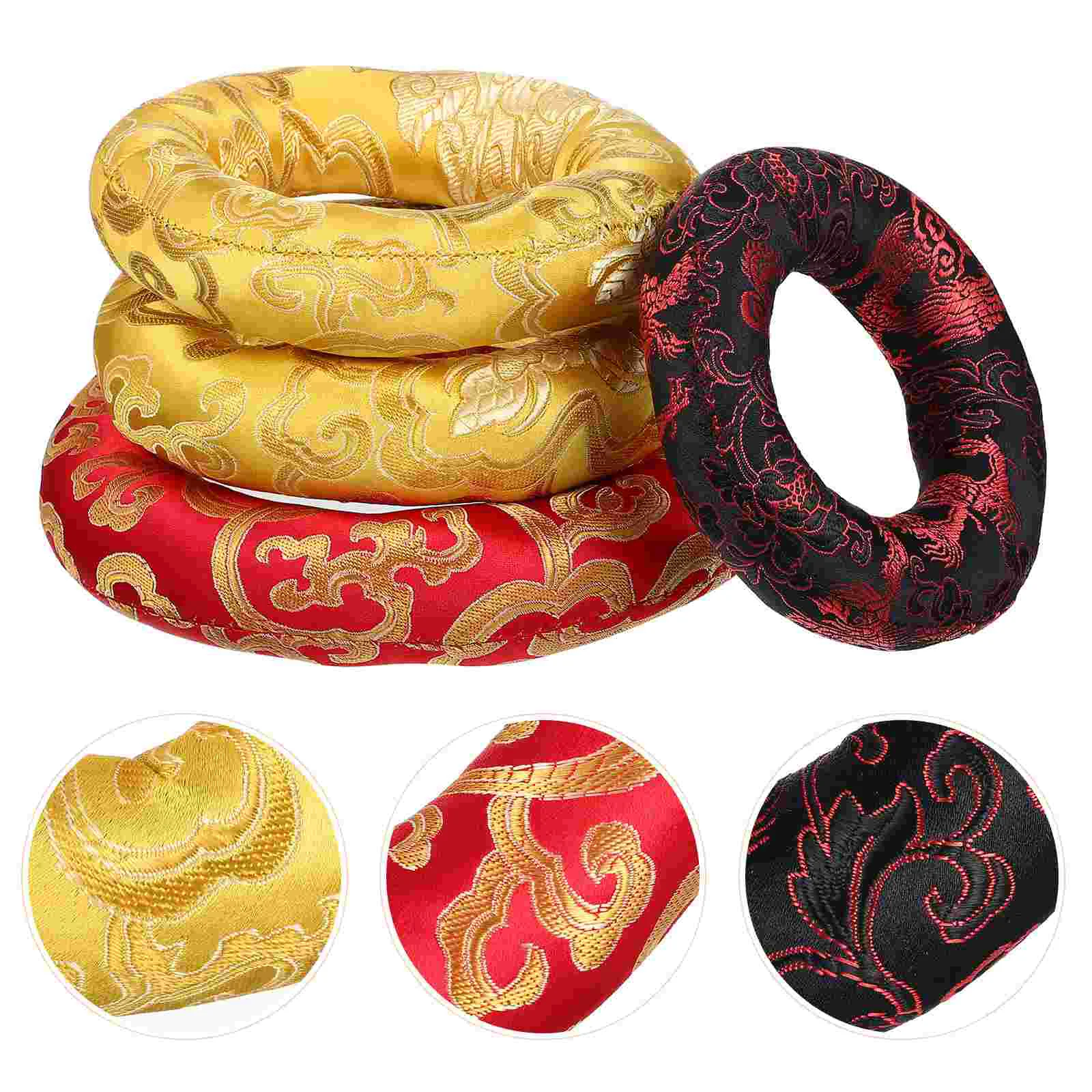

4pcs Sturdy Multifunctional Portable Singing Bowls Base Singing Bowl Cushion Supply Singing Bowl Mat