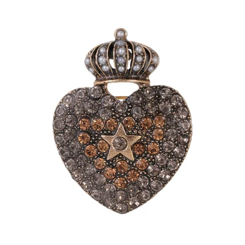 Эмалевые броши в форме сердца