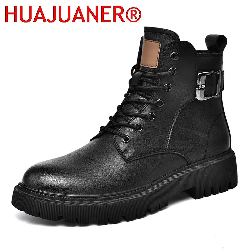 

New Arrival Men Boots 2023 New Autumn Casual Leather Men's Shoes Fashion Versatile Handsome Boots Mens Lace-Up Motorcycle Boots