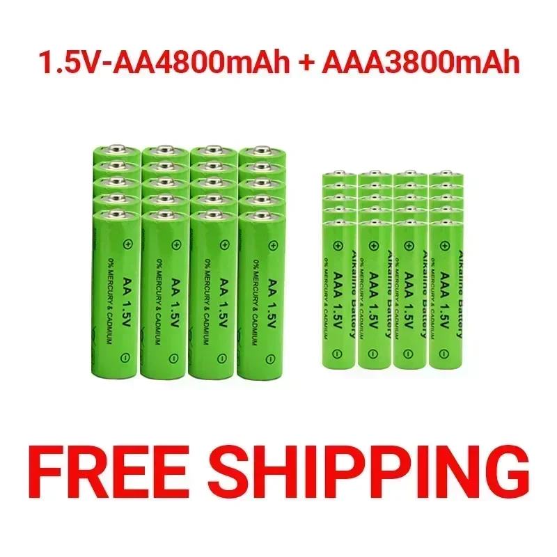 AA + AAA щелочной аккумулятор 1 5 V 4800mAh/1 3800mah фонарик игрушки часы MP3-плеер заменяет